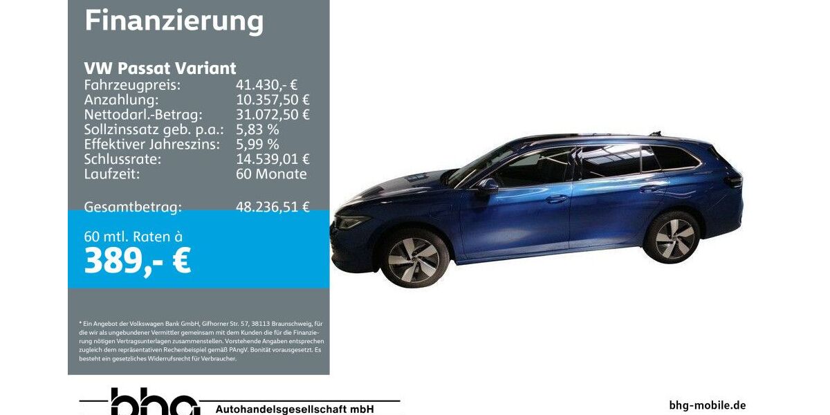 VW Passat Variant 10.221 km 41.430 &euro; Durmersheim 76448