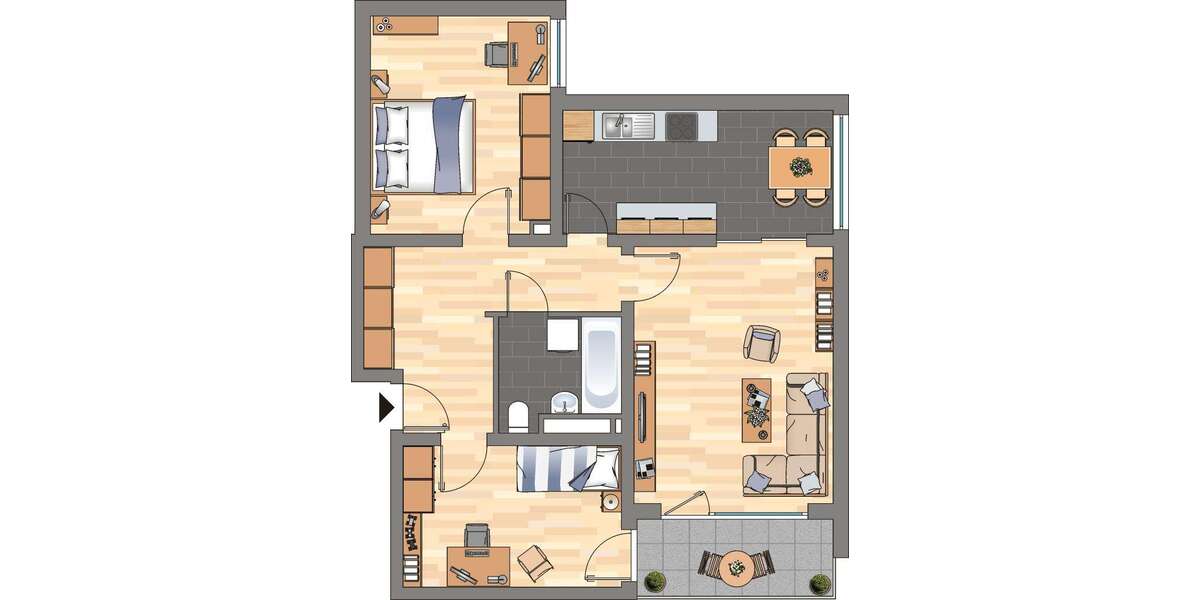 Etagenwohnung Bellheim - 3 Zimmer, 75 m&sup2;, 699&euro; | Angebot:27286408